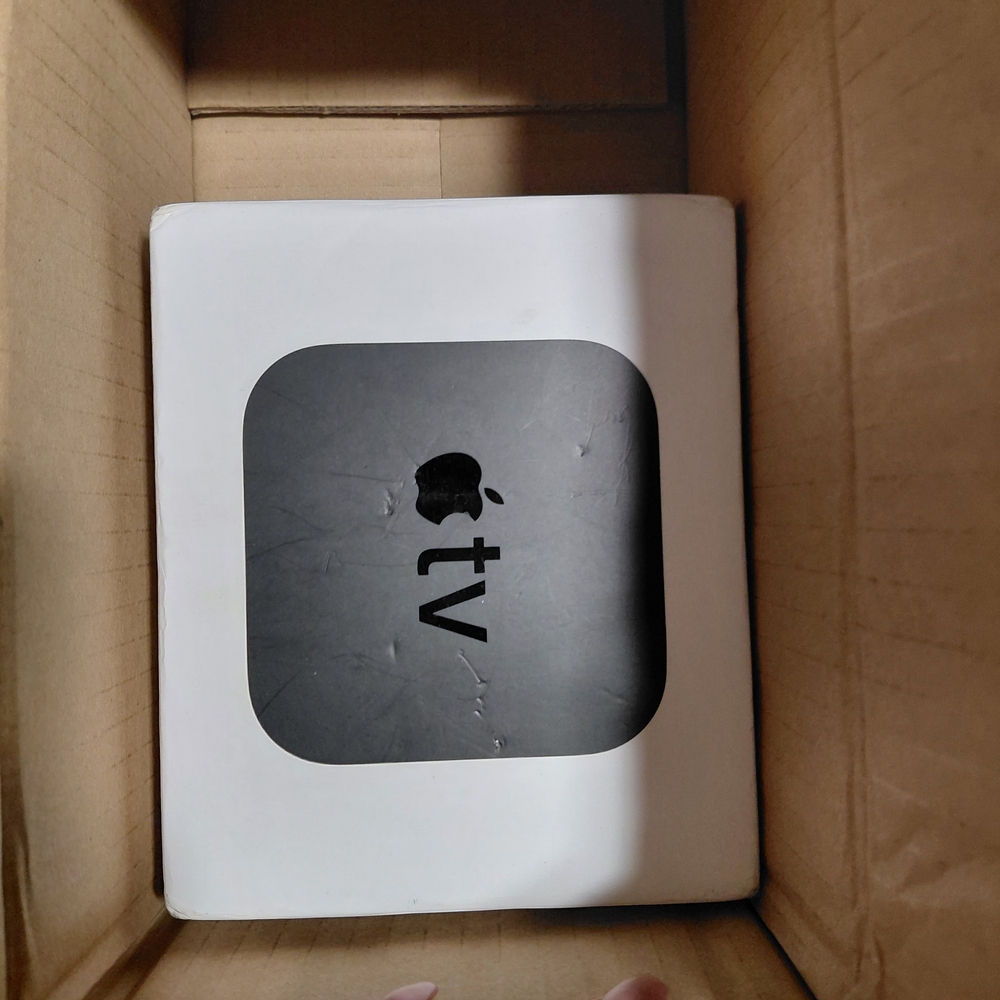 Apple TV Box with Black and White Design